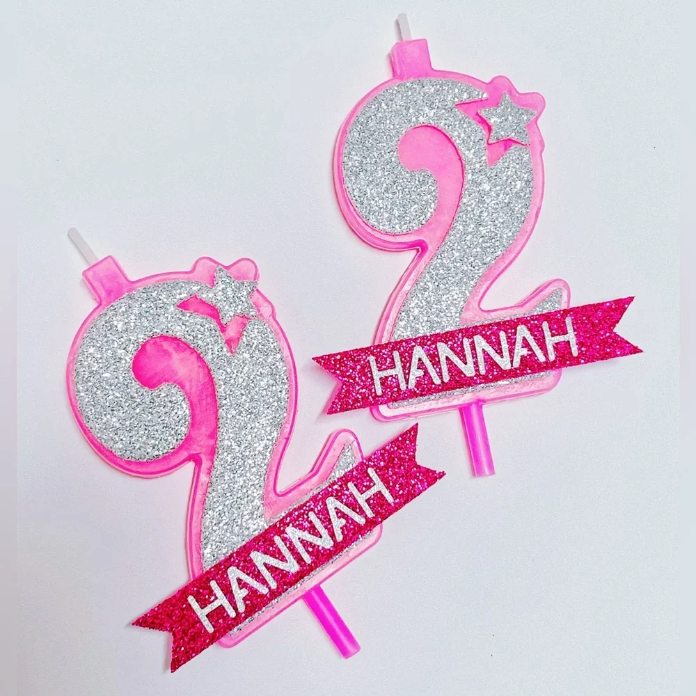 New! Personalized Name Candle Number Customized Birthday Candle Cake Topper Gift
